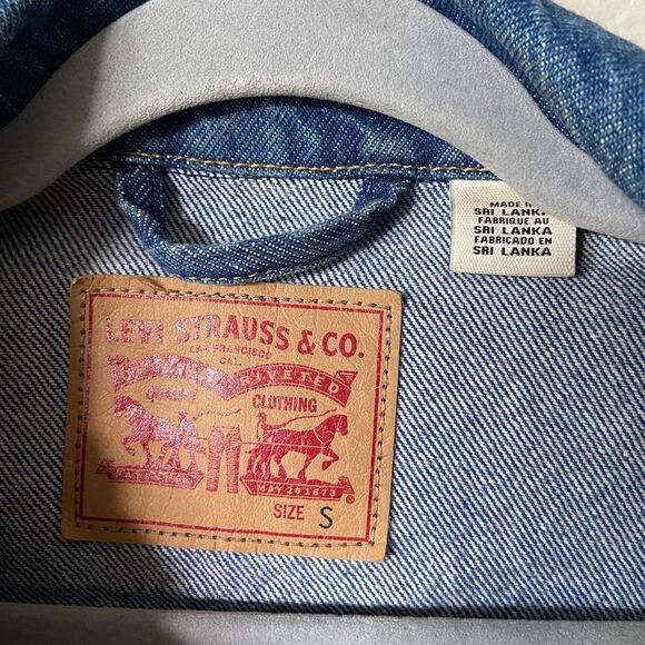 Levi’s Ex-Boyfriend Cotton Denim Trucker Jacket Size S - Picture 7 of 8